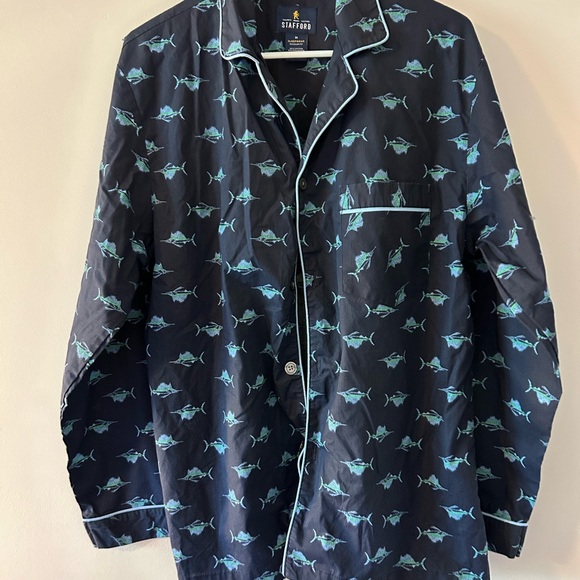 STAFFORD • Men Top Pj’s • Blue • M - Picture 2 of 9